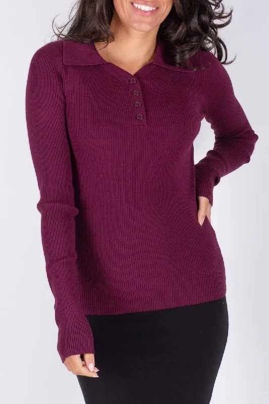 Stock Clearance BAILEY TOP (BURGUNDY)