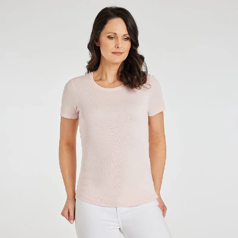 Epic Deals Ladies Essential Crew Neck Tee Light Pink