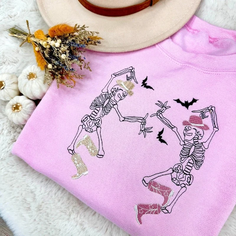 Weekend Deals to Make You Happy 'Skeleton Cowgirls' Embroidered Crewneck Sweatshirt