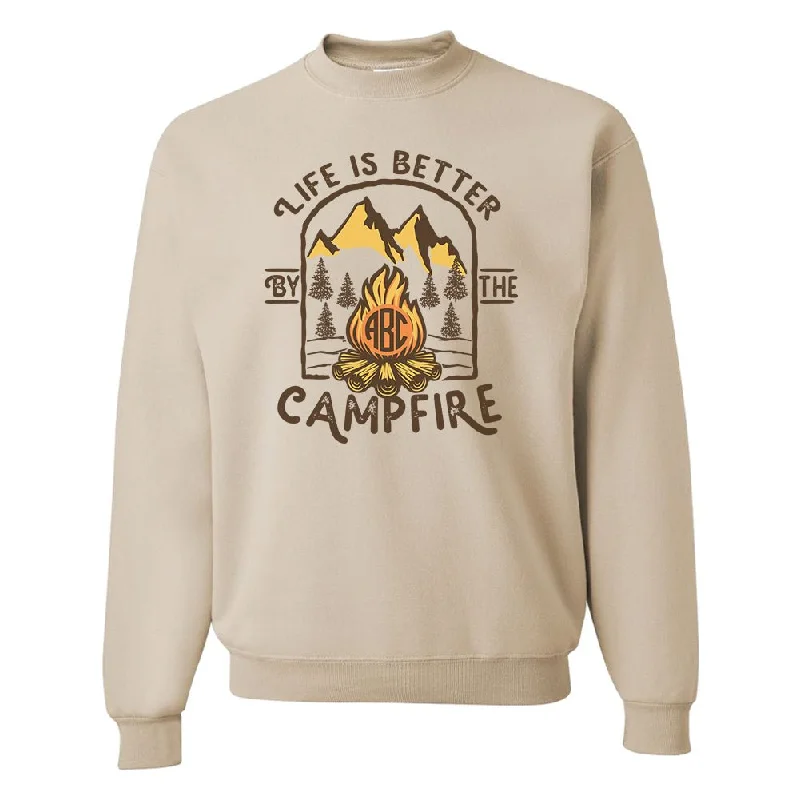 Unbeatable Prices Monogrammed 'Life is Better by the Campfire' Crewneck Sweatshirt