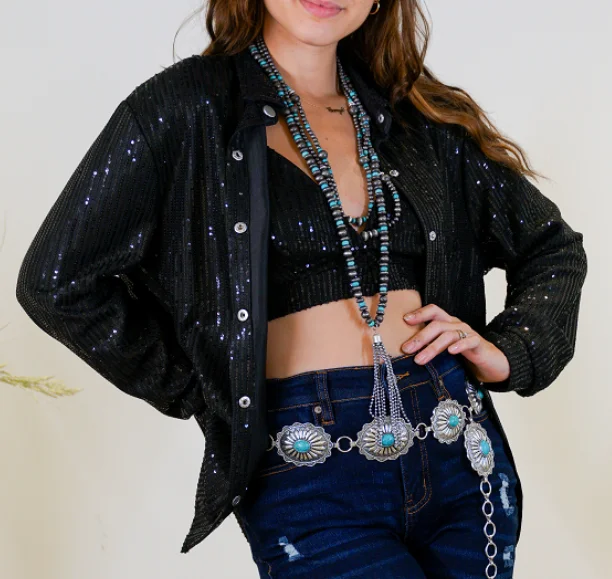 Weekend Savings Spectacular Black Sequin Long Sleeve