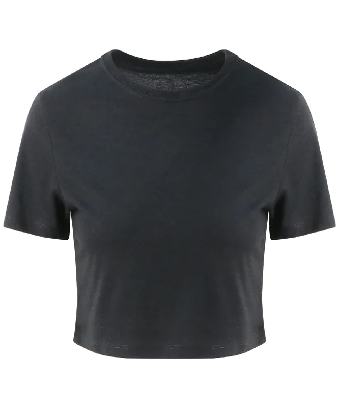 Limited Availability Womens triblend cropped T | Solid Black