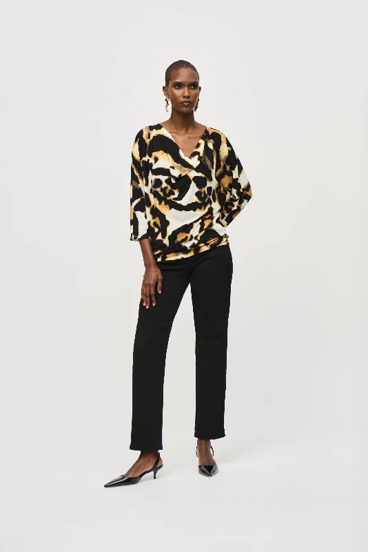 Major Savings Joseph Ribkoff Sweater Knit Animal Print Top