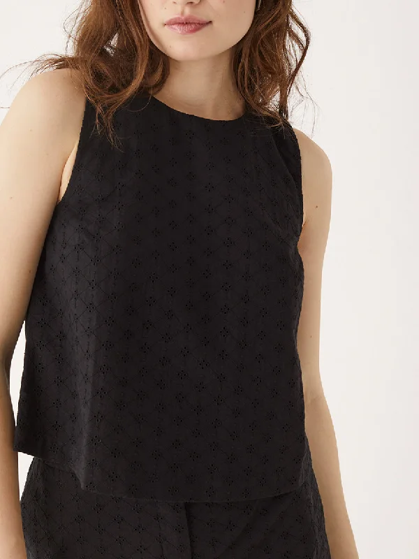 Unmissable Offer The Embroidered Shell Top in Black