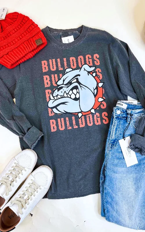 Online Exclusive Bulldogs Garment Dyed Long Sleeve Graphic Top