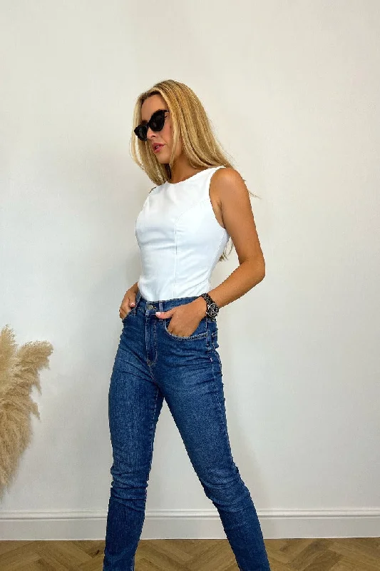 Price Blitz Kands London White Luxury Leather Tank