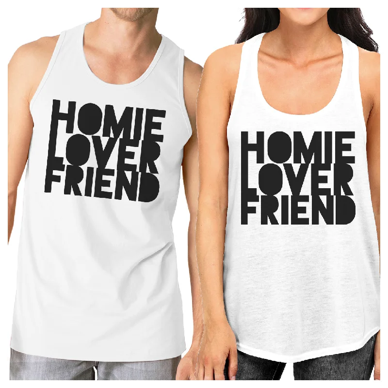 Price Break Homie Lover Friend Matching Couple White Tank Tops