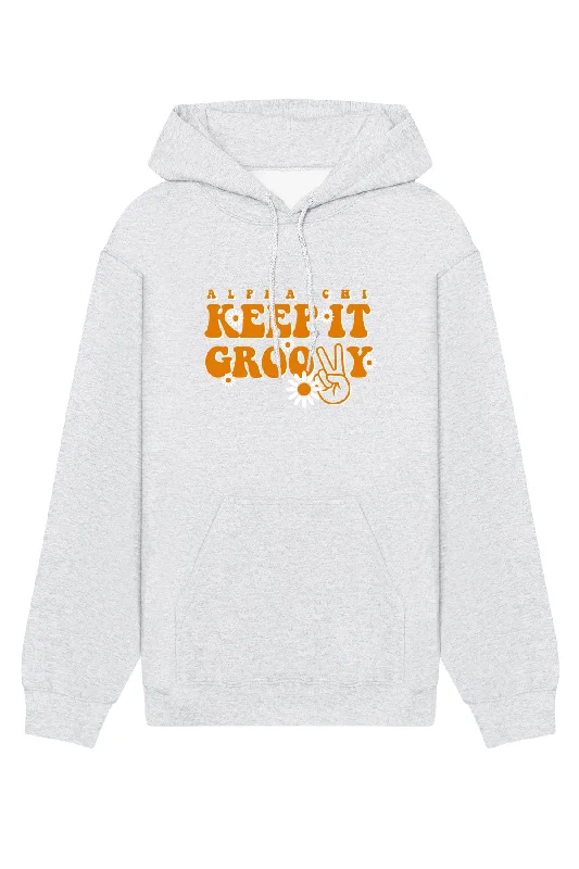 Weekend Specials to Snag Alpha Chi Omega Keep It Groovy Hoodie