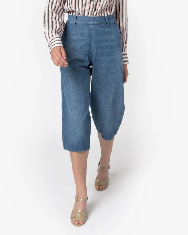 Stock Up and Save Plain Front Denim Culottes
