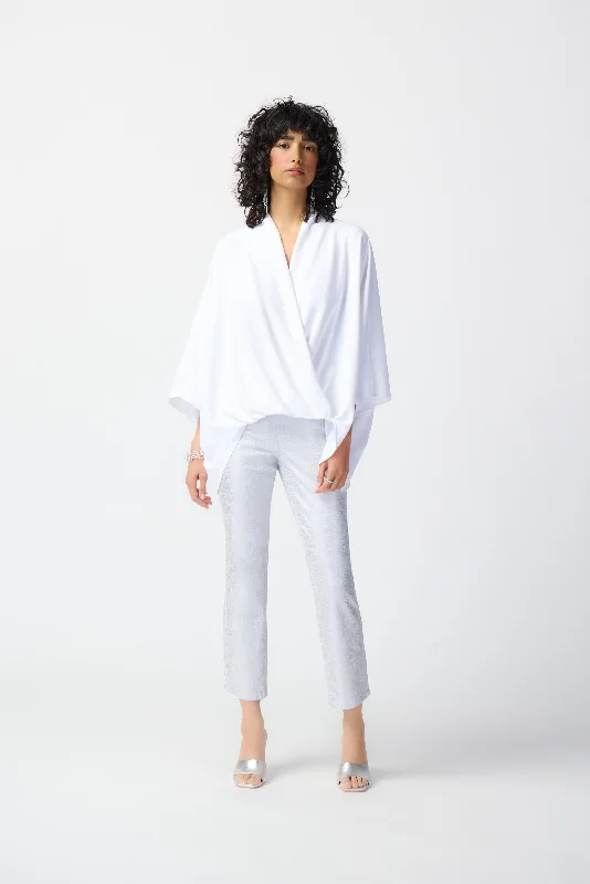 Value Deals Joseph Ribkoff Woven Dolman Sleeve Wrap Top