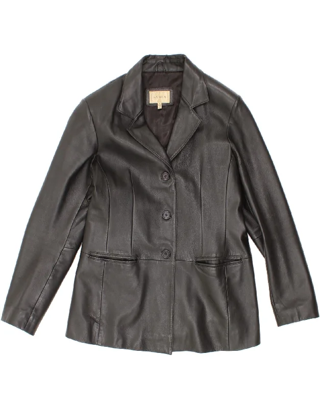 Year-End Sale SASHA Womens Leather Jacket UK 16 Large Black Leather