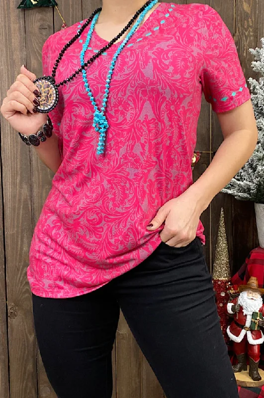 Weekend Offers That Shine Pink Tooled Top