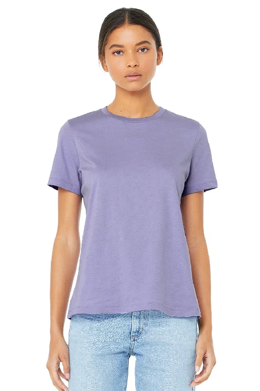 While Supplies Last Bella + Canvas Womens Relaxed Jersey Short Sleeve Crewneck T-Shirt - Dark Lavender Purple