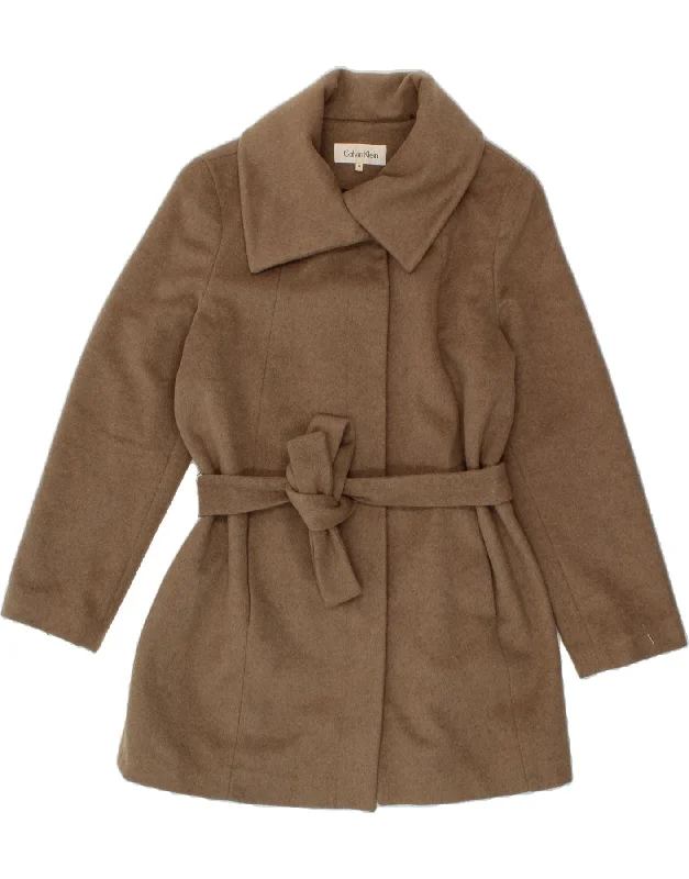 Exclusive Deal CALVIN KLEIN Womens Overcoat US 14 XL Brown Wool