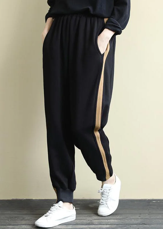 Exclusive Weekend Offers Inside Black Pockets Versatile Warm Fleece Beam Pants Elastic Waist Winter Exclusive Weekend Offers Inside Black Pockets Versatile Warm Fleece Beam Pants Elastic Waist Winter