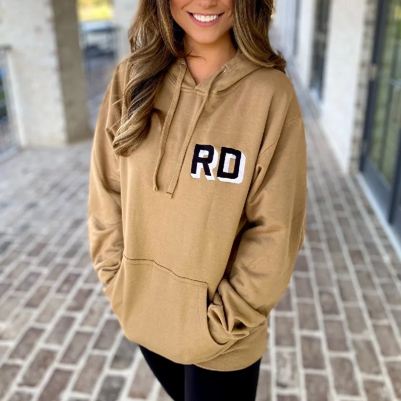 Weekend Shopping Extravaganza Initialed Shadow Block Letters Longer Length Hoodie