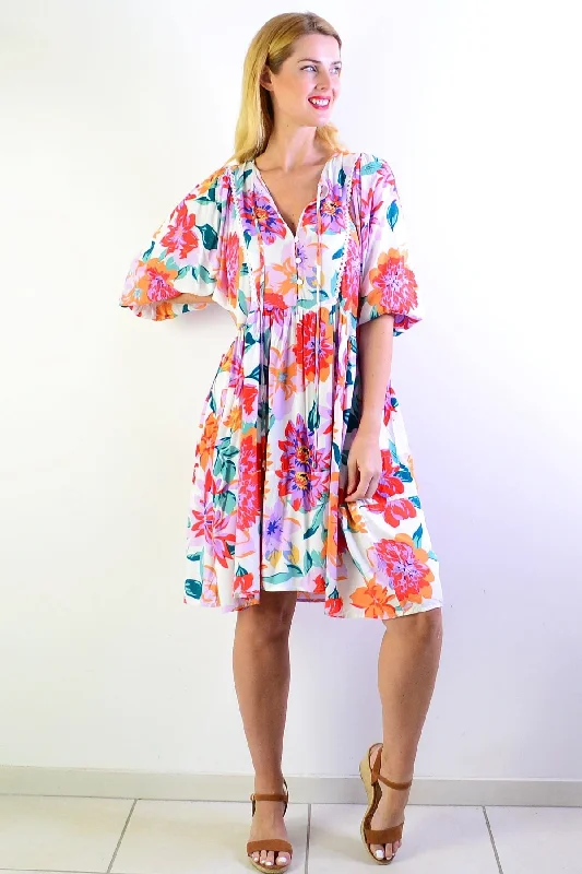 Exclusive Preview White Tropical Garden Dress Tunic