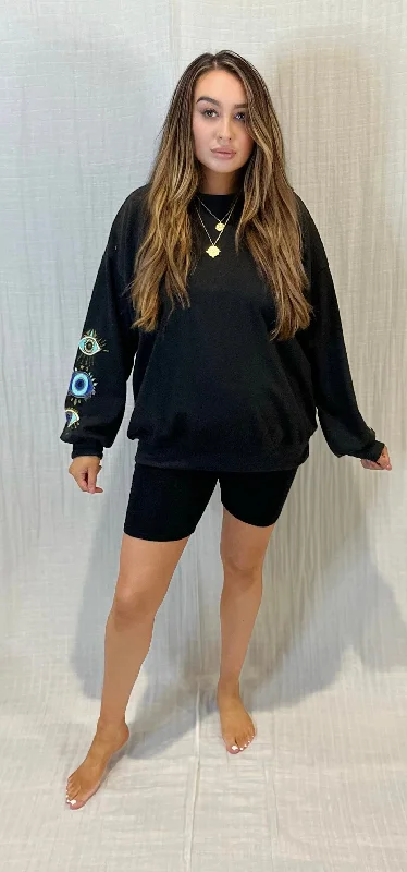 Weekend Offers That Thrill Protect Your Energy Eye Sweatshirt | BLACK