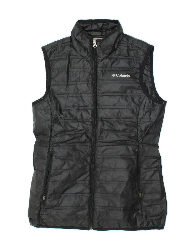 Price Reduction COLUMBIA Womens Padded Gilet UK 10 Small Black Polyester