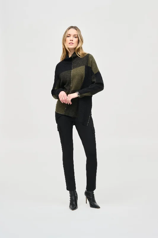 Final Markdown Joseph Ribkoff Color-Block Jacquard Knit Pullover