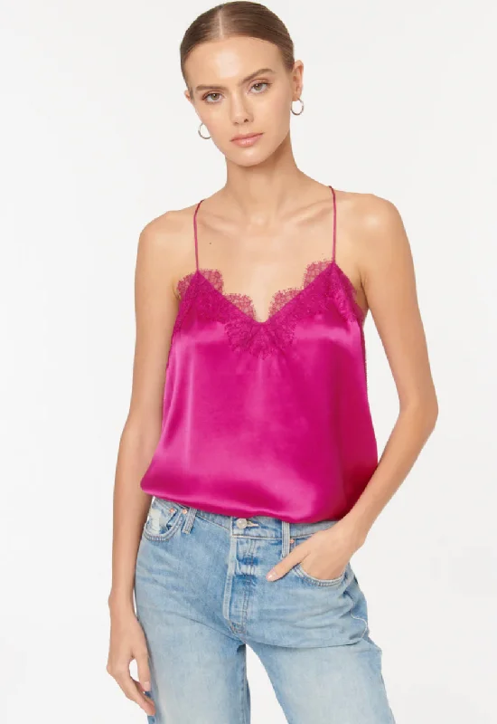 Year-End Deals Racer Charmeuse Cami in Dahlia
