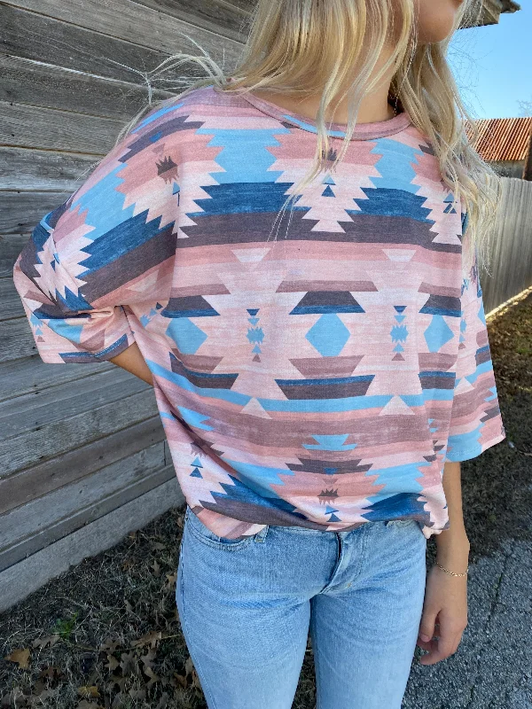 Weekend Offers That Impress Pastel Aztec Blouse