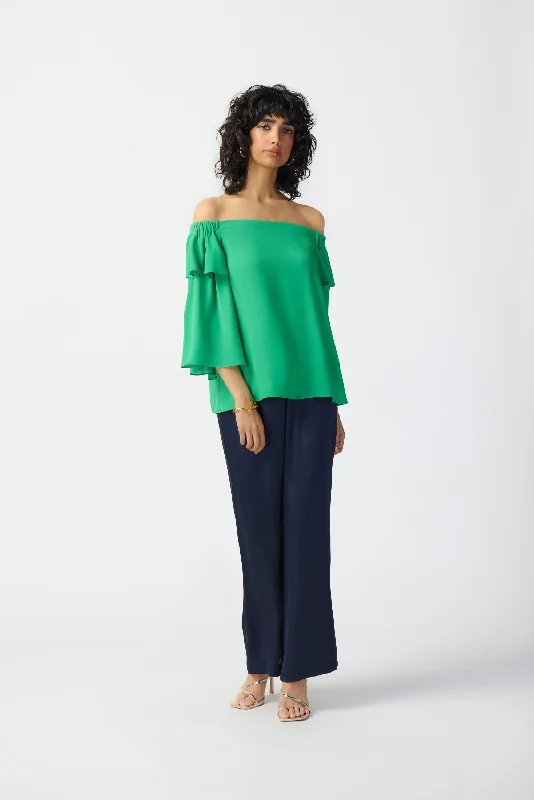 New Markdowns Joseph Ribkoff Georgette Off-Shoulder Flared Top