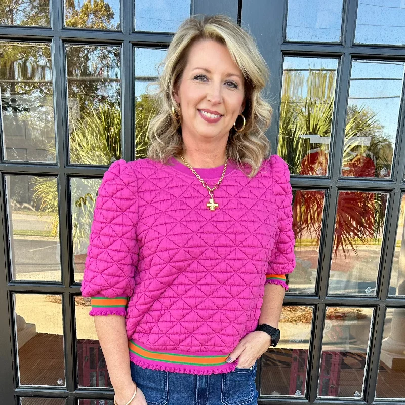 Weekend Savings Bonanza Lisa Quilted Top | Pink