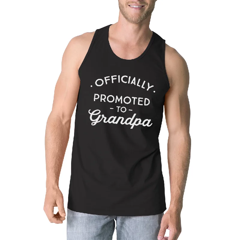 Exclusive Preview Officially Promoted To Grandpa Mens Black Tank Top
