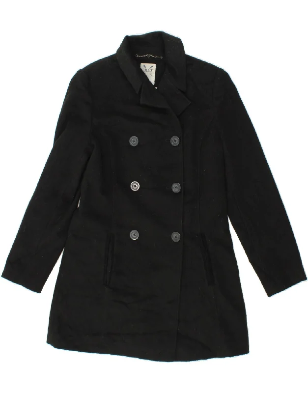 Online Only CREW CLOTHING Womens Pea Coat UK 12 Medium Black Wool