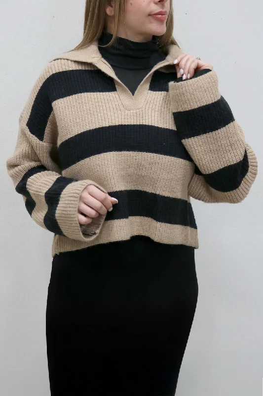 One-Day Only DANNA SWEATER (KHAKI/BLACK)