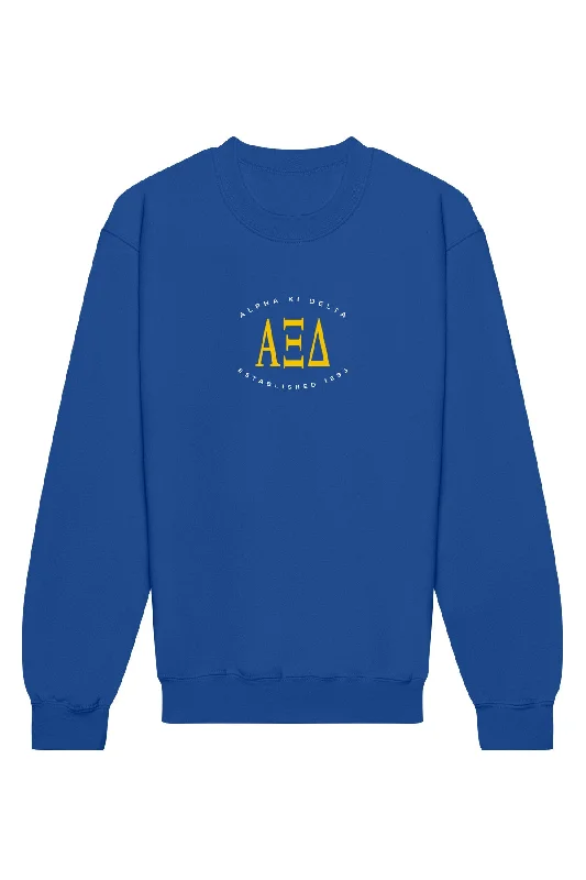 Weekend Discounts to Grab Alpha Xi Delta Emblem Crewneck Sweatshirt
