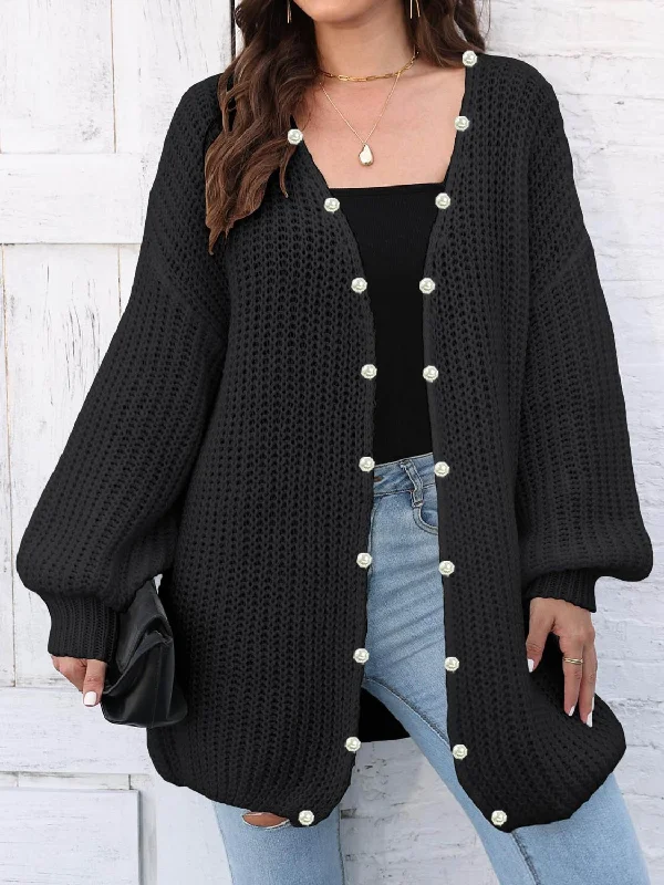 Price Cut Open Front Long Sleeve Cardigan
