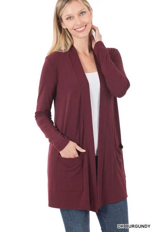 Make Your Weekend Count with Savings SLOUCHY POCKET OPEN CARDIGAN