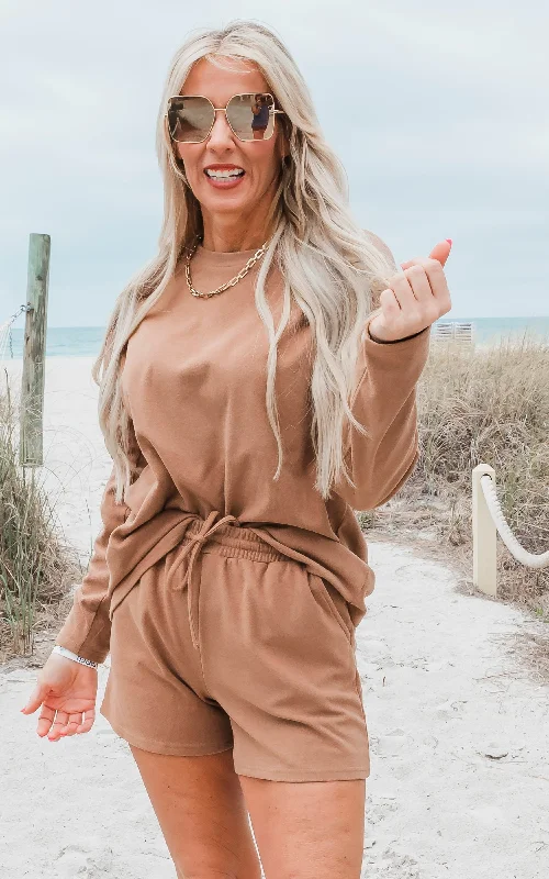 Weekend Deals That Wow The Cloud Cognac Loungewear Set by Salty Wave (Top & Bottom *