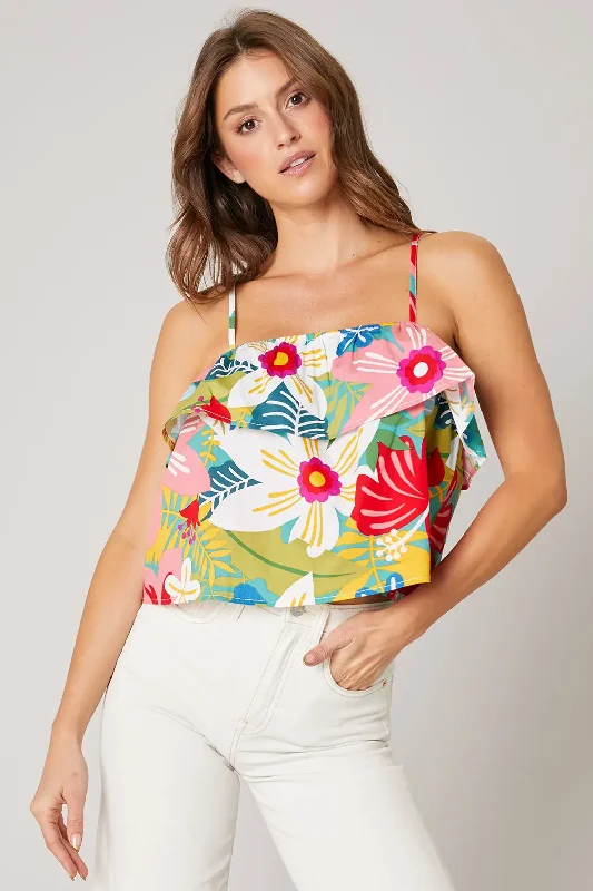 Midnight Madness Grenada Ruffle Crop Cami