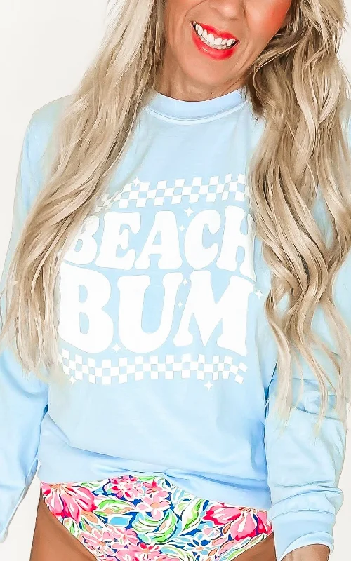 Last Chance Beach Bum Garment Dyed Long Sleeve Graphic Top