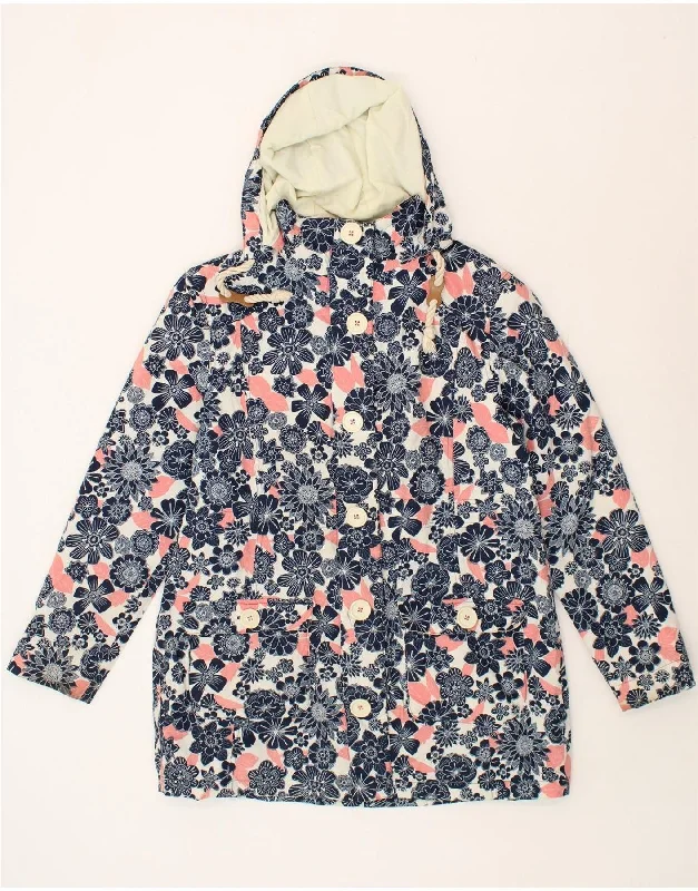 Take Action WEIRD FISH Womens Hooded Rain Jacket UK 14 Large  Navy Blue Floral Nylon