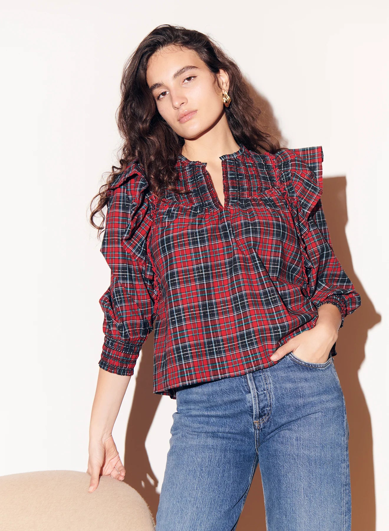 Limited Supply Lois Christmas Top ~Plaid