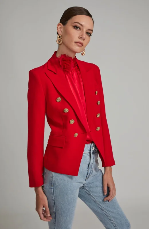 Limited Time Offer Janna Crepe Blazer in Red