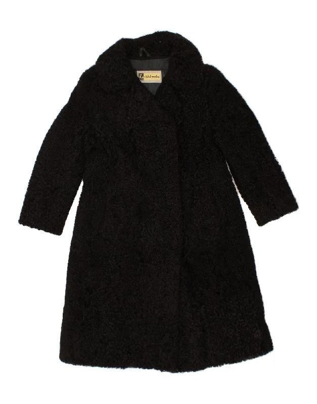 Low Prices VINTAGE Womens Overcoat UK 10 Small Black