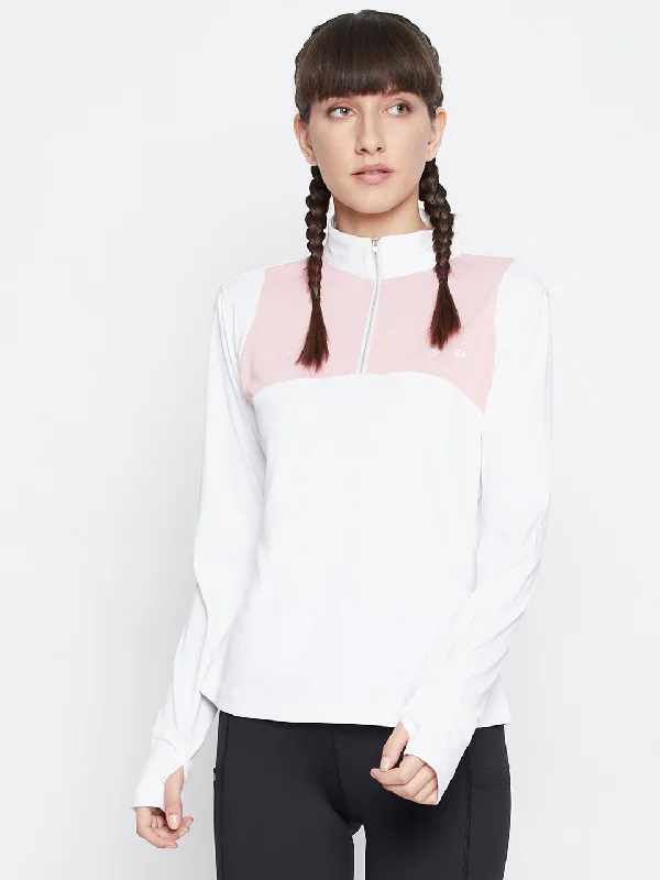 Stock Clearance JUMP USA Women Turtle Neck Front Zip T-shirt
