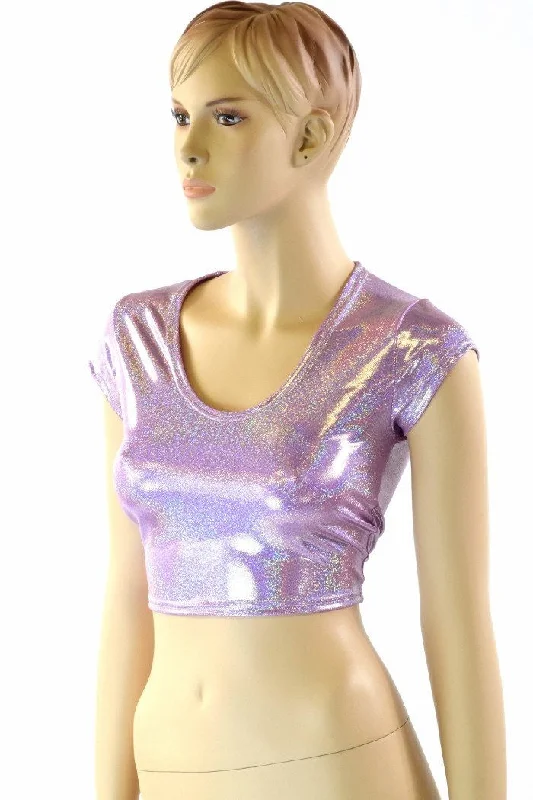 Special Offer Lilac Cap Sleeve Crop