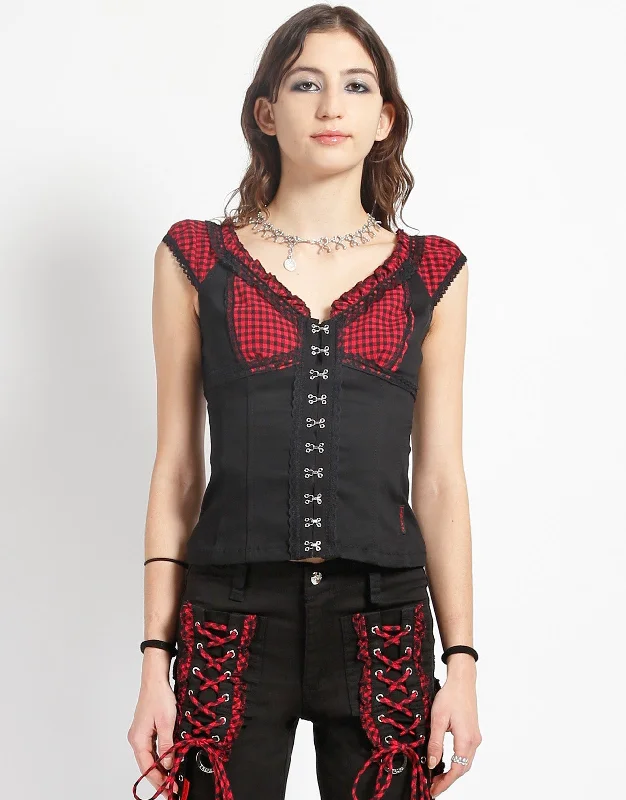 Reduced Price BO PEEP CAP SLEEVE CORSET RED