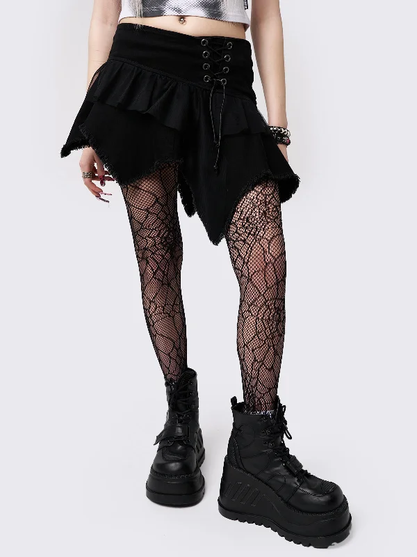 Price Reduction Cassandra Asymmetric Lace Up Mini Skirt
