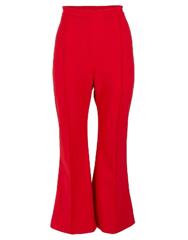 YEAR-End Sale Red Bonded Neoprene Flare Pant