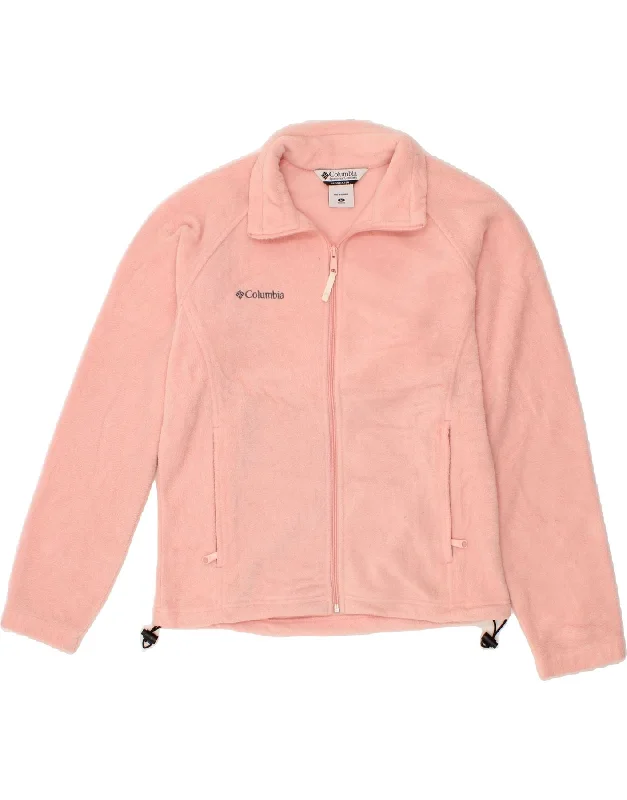 Steal Deal COLUMBIA Womens Fleece Jacket UK 14 Medium Pink Polyester