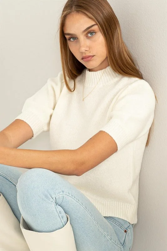 Weekend Price Cuts Galore Lovely Embrace Puff Sleeve Sweater Top