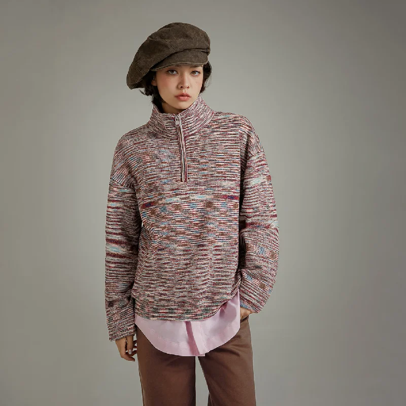 Discount Days Half Zip-Up Loose Knit Sweater