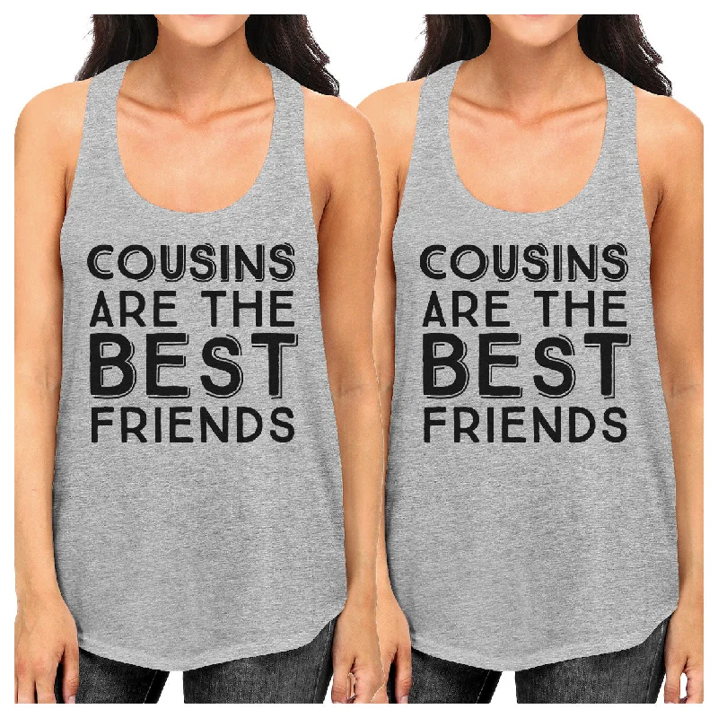 Overstock Cousins Are The Best Friends BFF Matching Grey Tank Tops